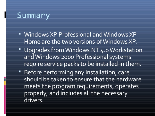 Windows XP- Summary